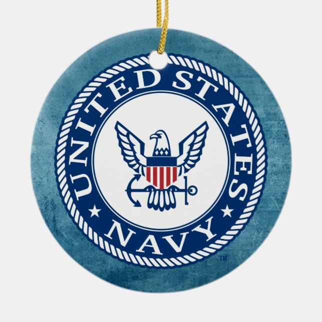 Adorno De Cerámica Marina de Estados Unidos | Alteración naval Emblem (Frente)