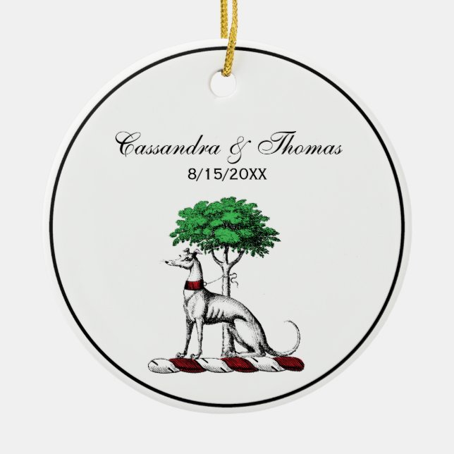 Adorno De Cerámica Marioneta Greyhound Con Emblema Escudo Heráldico D (Frente)