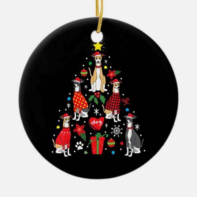 Adorno De Cerámica Marioneta Ornamé Árbol divertido Perro Mamá Papá (Frente)