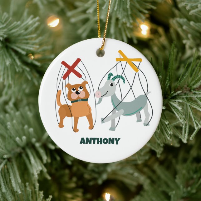 Adorno De Cerámica Marionetas de marionetas de marioneta personalizad (Árbol)