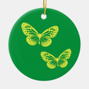 Adorno De Cerámica Mariposa amarilla