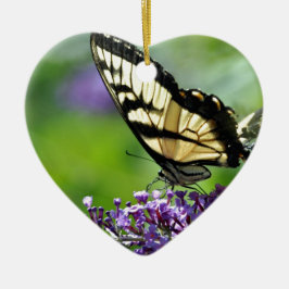 Adorno De Cerámica Mariposa amarilla y negra en Lavender