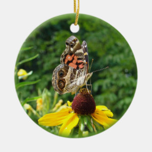 Adorno De Cerámica Mariposa Americana - Vanessa virginiensis