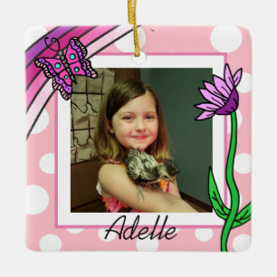 Adorno De Cerámica Mariposa, arcoiris, Navidades de fotos de flores