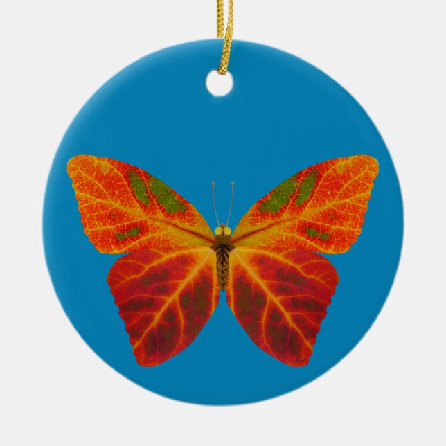 Adorno De Cerámica Mariposa Aspen Leaf 2 (Frente)
