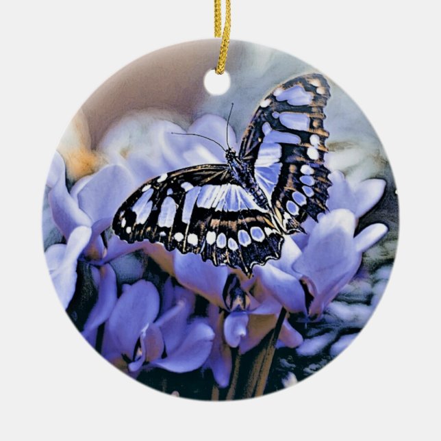 Adorno De Cerámica Mariposa azul (Frente)