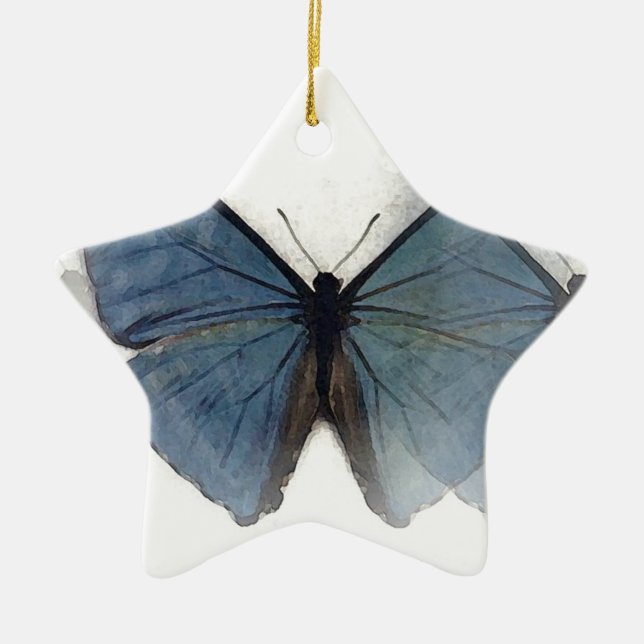 Adorno De Cerámica Mariposa azul (Frente)