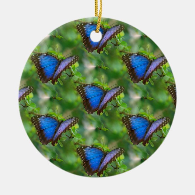 Adorno De Cerámica Mariposa azul (Frente)