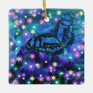 Adorno De Cerámica Mariposa azul mágica