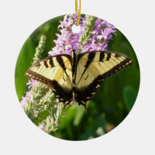Adorno De Cerámica Mariposa Cola de Golondrina en Flores Silvestres P