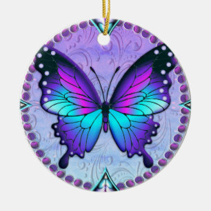 Adorno De Cerámica Mariposa de sublimación con fondo