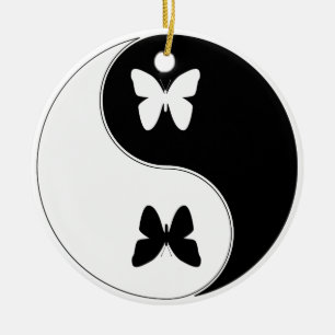 Adorno De Cerámica Mariposa de Ying Yang