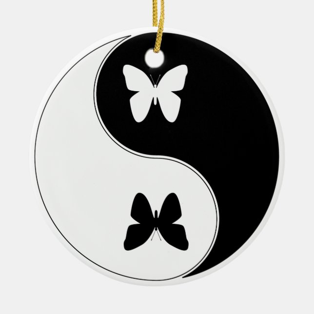 Adorno De Cerámica Mariposa de Ying Yang (Frente)