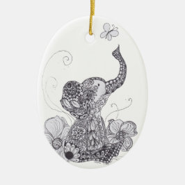 Adorno De Cerámica Mariposa del elefante