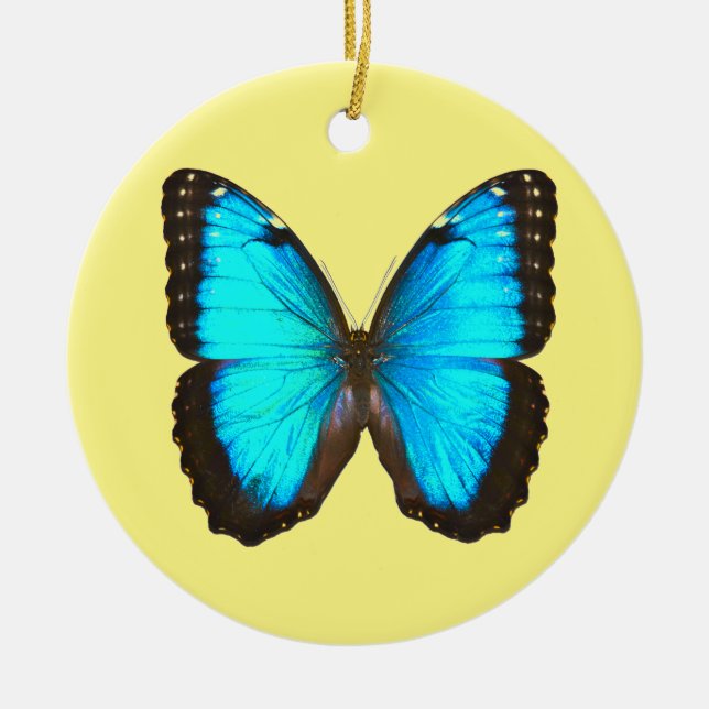 Adorno De Cerámica Mariposa morfa azul (Frente)