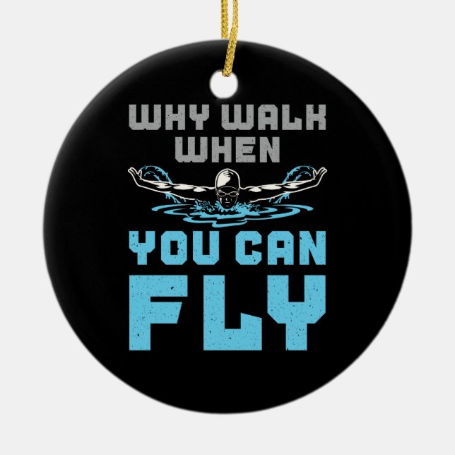 Adorno De Cerámica Mariposa Nadadora Por Qué Caminar Cuando Puedes Vo (Frente)