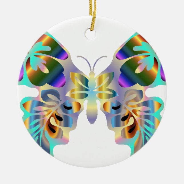ADORNO DE CERÁMICA MARIPOSA TROPICAL HAWAIANA (Frente)