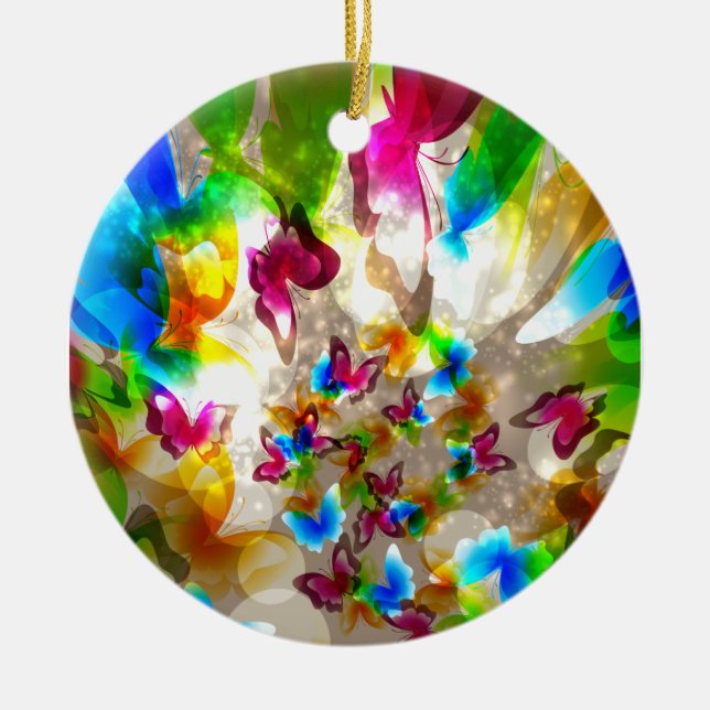 Adorno De Cerámica Mariposas abstractas (Frente)