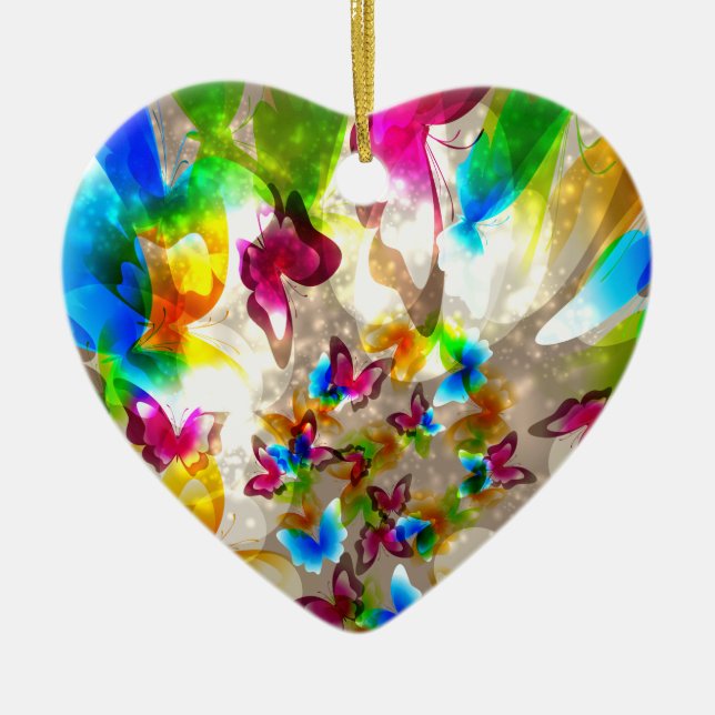 Adorno De Cerámica Mariposas abstractas (Frente)