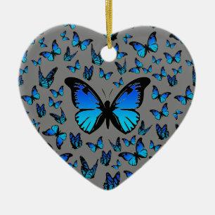 Adorno De Cerámica mariposas azules