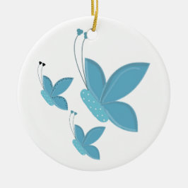 Adorno De Cerámica Mariposas Azules Bailando