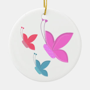 Adorno De Cerámica Mariposas coloridas bailando