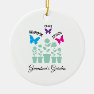 Adorno De Cerámica Mariposas de colores simples Abuela