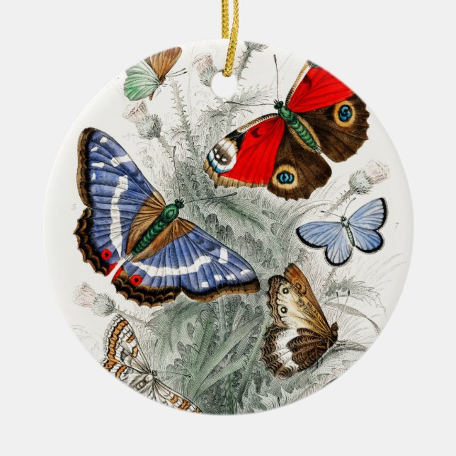 Adorno De Cerámica Mariposas de época (Frente)
