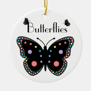 Adorno De Cerámica Mariposas hermosas del arco iris