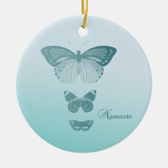 Adorno De Cerámica Mariposas Namaste (Frente)
