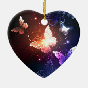 Adorno De Cerámica Mariposas nocturnas brillantes