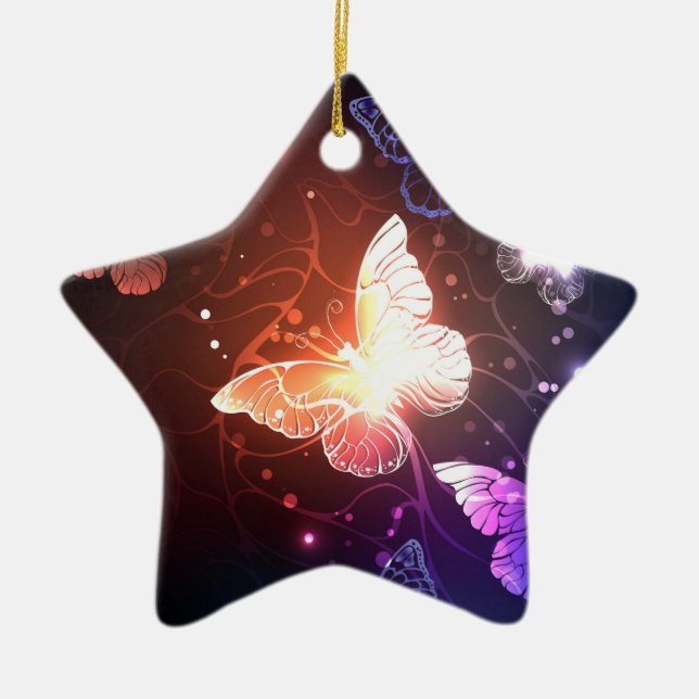 Adorno De Cerámica Mariposas nocturnas brillantes (Frente)