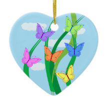 Mariposas y cielo de colores