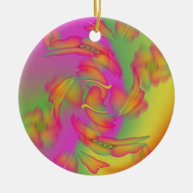 Adorno De Cerámica Mariposas y flores (Frente)