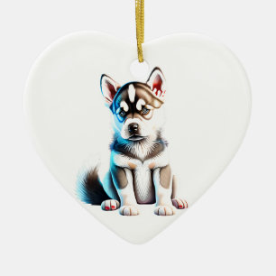 Adorno De Cerámica Mariquita Husky Siberiana Personalizada