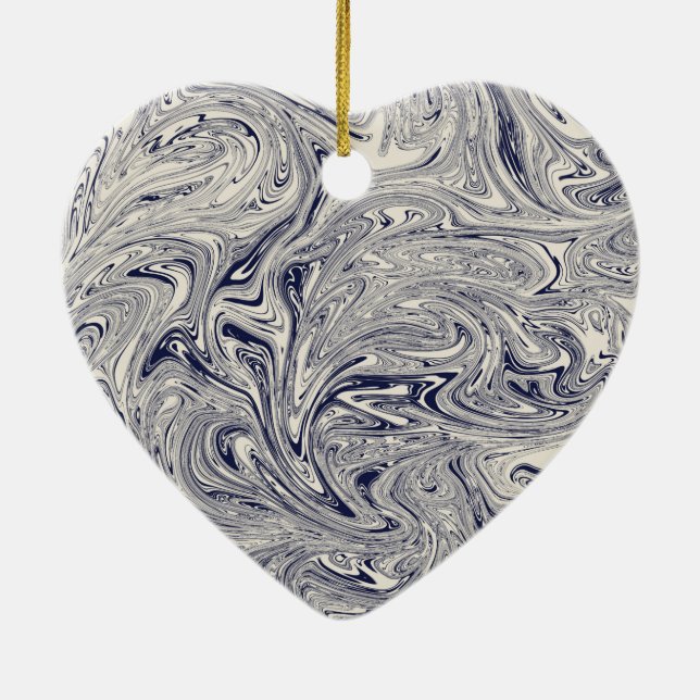 Adorno De Cerámica Mármol azul y blanco elegante (Atrás)