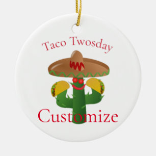 Adorno De Cerámica Martes Taco Saguaro Cactus Thunder_Cove