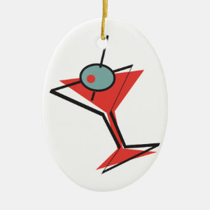 Adorno De Cerámica martini de aceituna retro