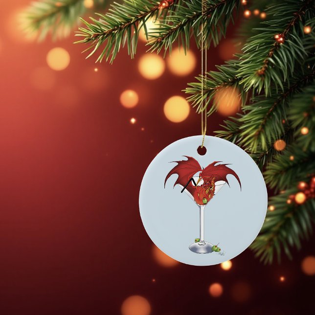 Adorno De Cerámica Martini Fantasy Red Dragon (Subido por el creador)