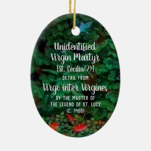 Adorno De Cerámica Mártir virgen no identificado [St. Cecilia(?)] (Atrás)