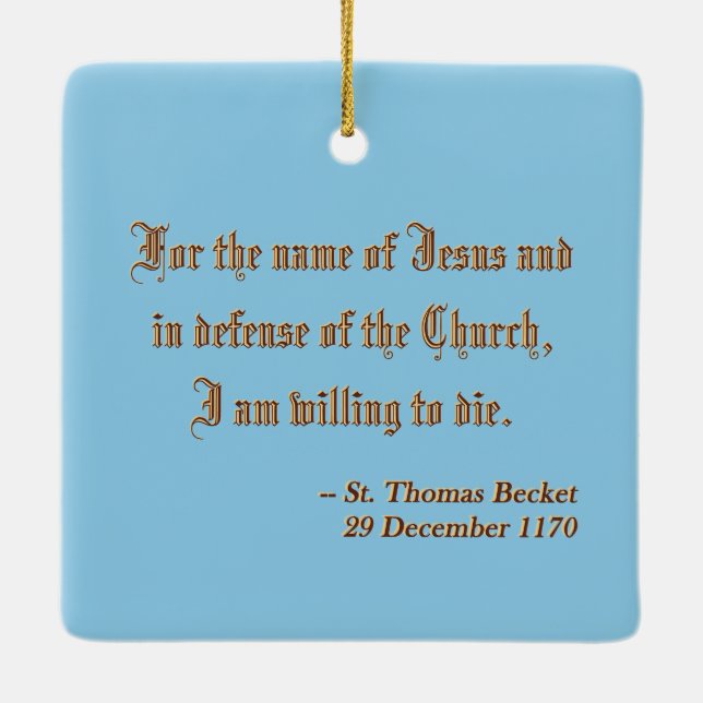 Adorno De Cerámica Martirio de St. Thomas Becket (M 031) (Reverso)