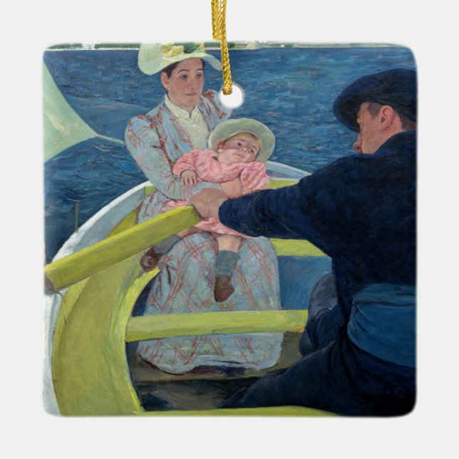 Adorno De Cerámica Mary Cassatt - La Fiesta del barco (Anverso)