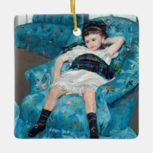 Adorno De Cerámica Mary Cassatt - Niña pequeña en una butaca azul