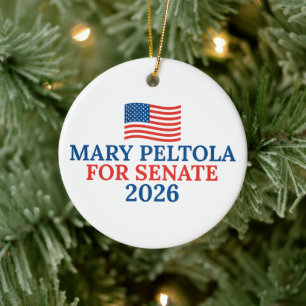 Adorno De Cerámica Mary Peltola para el Senado Elección de Navidad 20