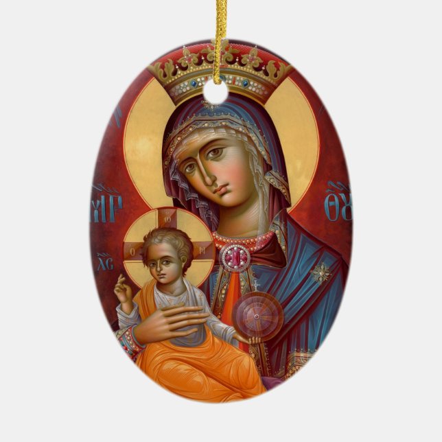 Adorno De Cerámica Mary - THEOTOKOS (Frente)