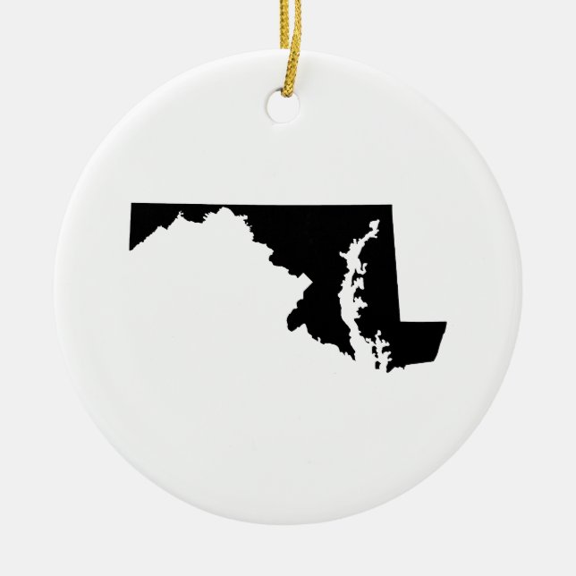 Adorno De Cerámica Maryland en blanco y negro (Frente)