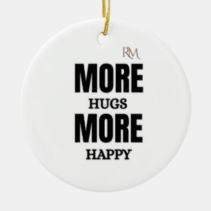 Adorno De Cerámica Más Abrazos Más Feliz Diseño Positivo Lindo