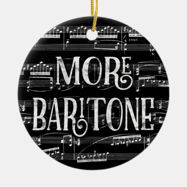 Adorno De Cerámica Más baritone Chalkboard - Cantante blanco negro (Frente)