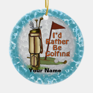 Adorno De Cerámica Más bien jugando golf