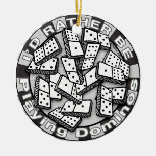 Adorno De Cerámica Más bien tocar dominoes